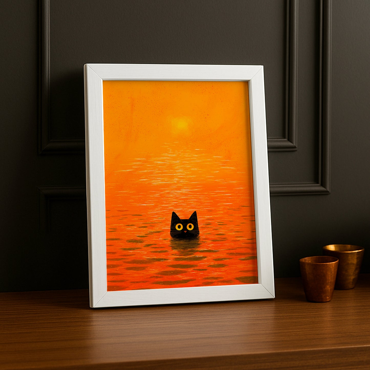 Cadre Photo Chat - Orange