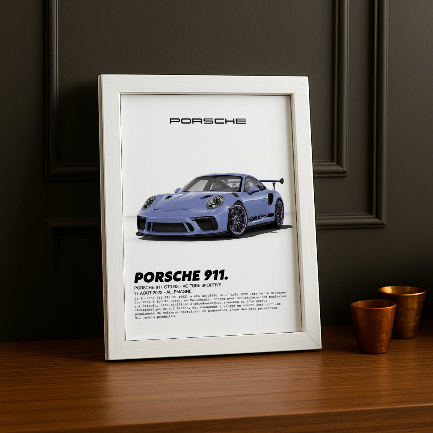 Cadre photo Porsche 911 GT3 RS Lila