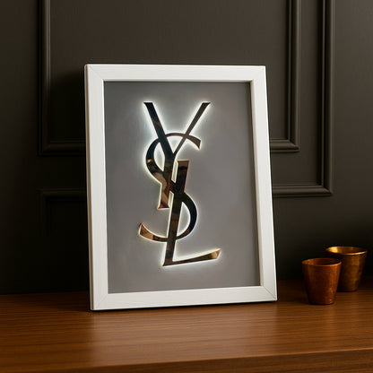 Cadre photo Yves Saint Laurent - Logo Argentée