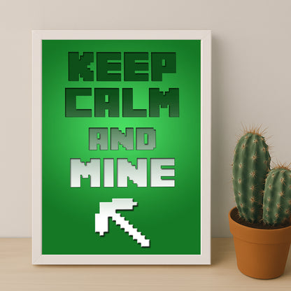 Cadre photo Minecraft - Keep Calm And Mine