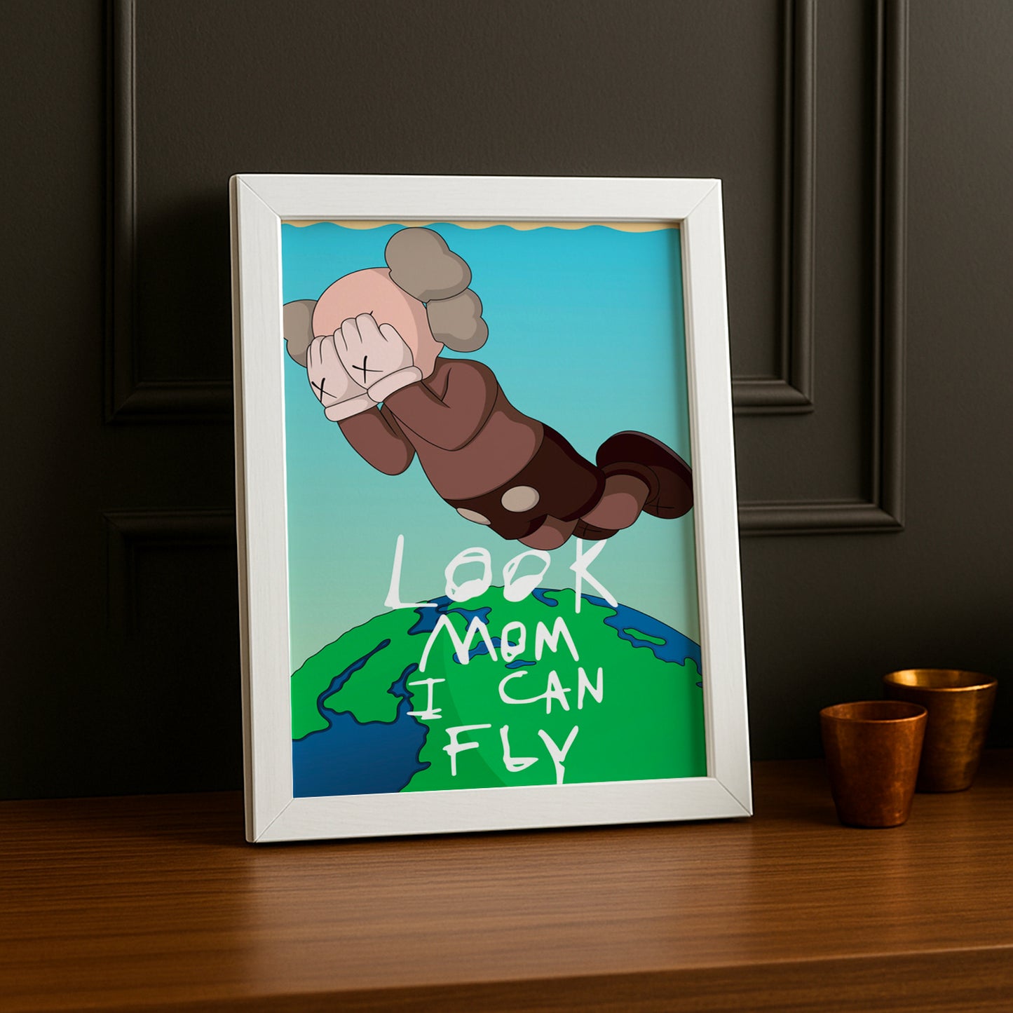 Cadre photo Kaws Look Mom I Can Fly
