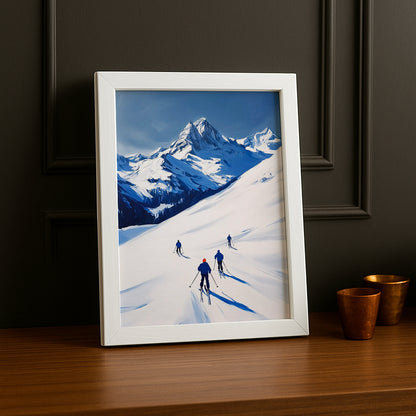 Cadre Photo Naturel - Illustration skieur