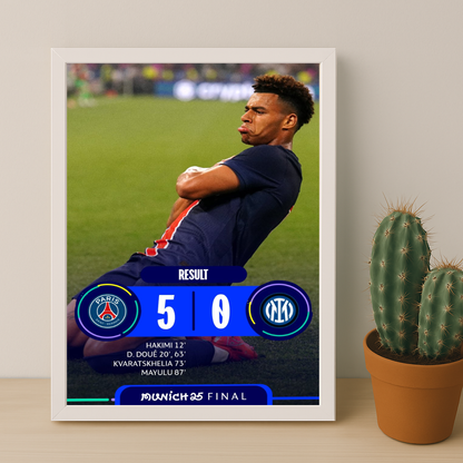 Cadre photo Désiré Doué PSG Ligue des champions