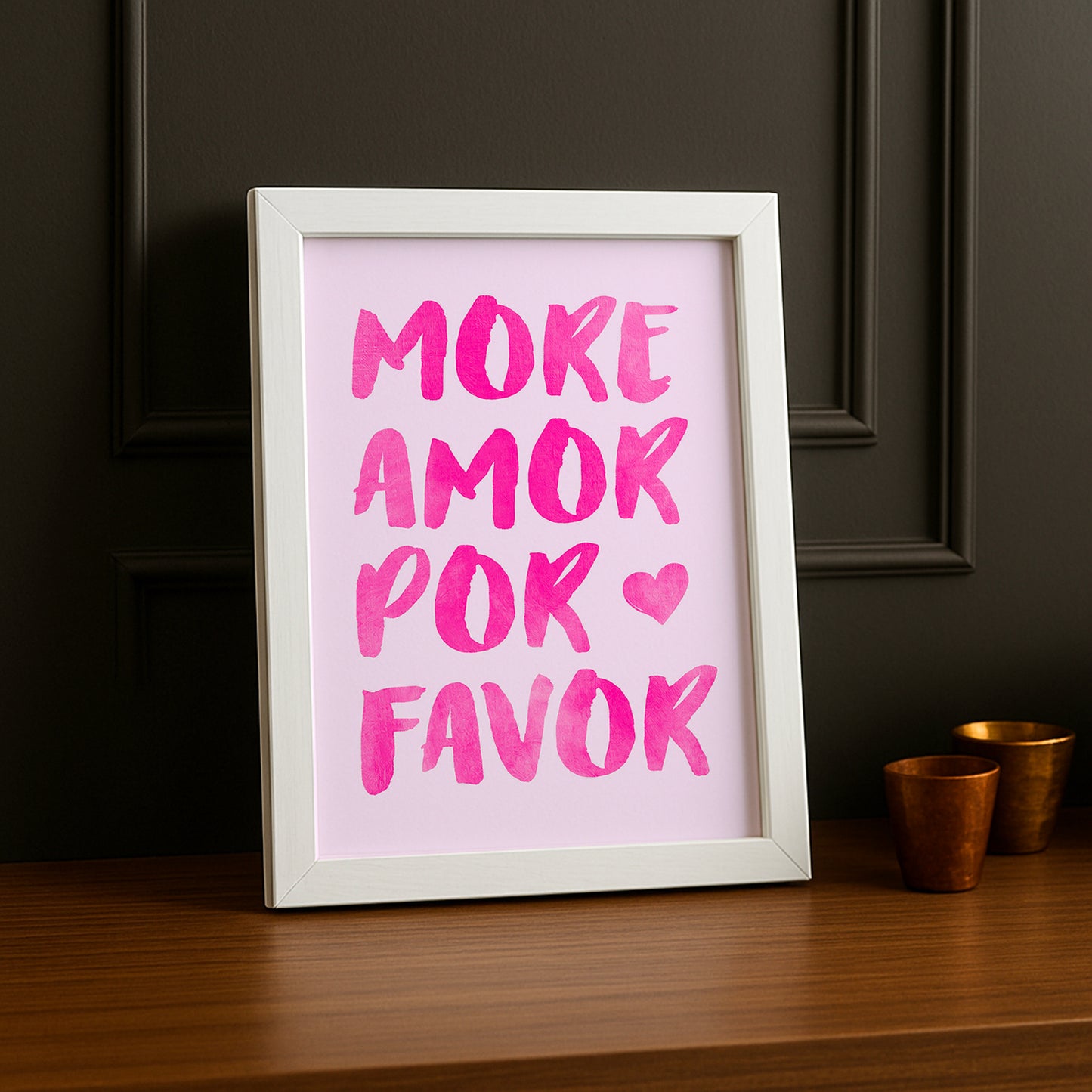 Cadre photo Citation - More Amor Por Favor Rose