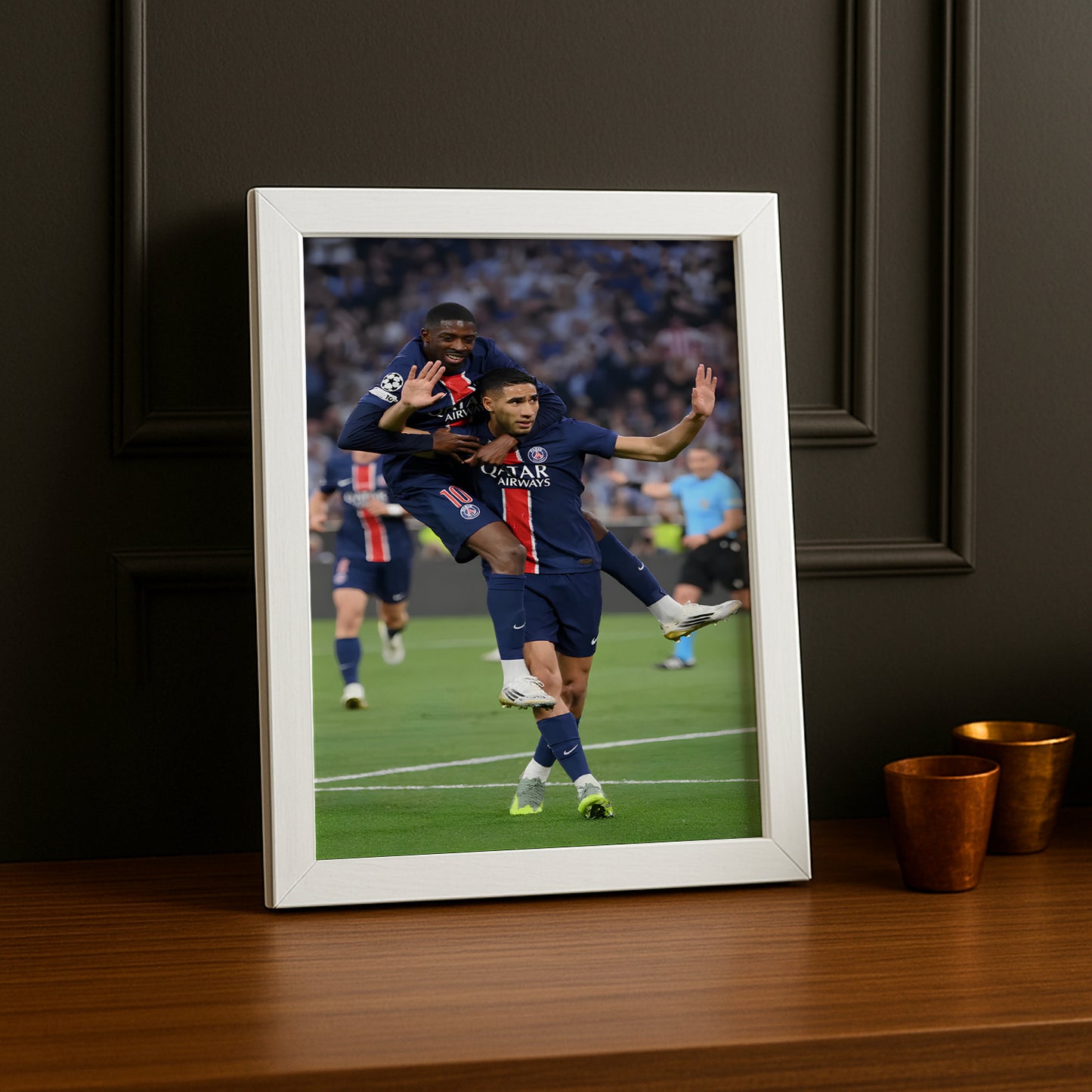 Cadre photo Ousmane Dembélé x Achraf Hakimi PSG