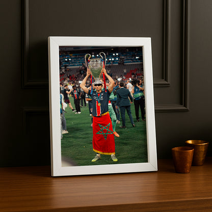 Poster Paris Saint-Germain Achraf Hakimi drapeau marocain