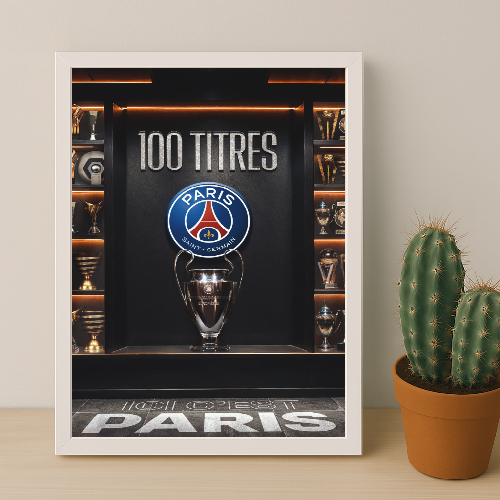 Cadre photo 100 Titres Paris Saint-Germain Ligue des champions
