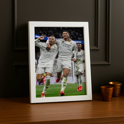 Cadre photo de Mbappé, Bellingham, Vinicius JR