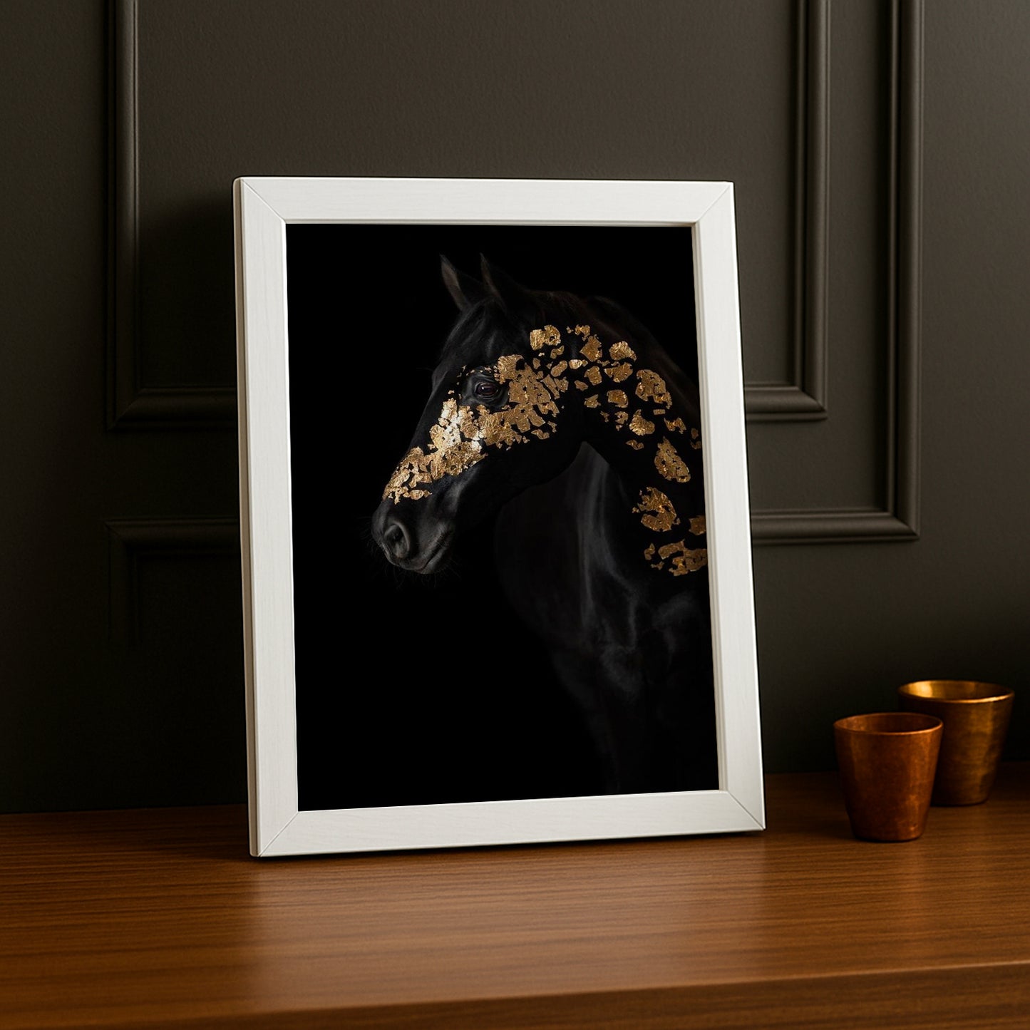Cadre photo Équitation - Cheval Dorée