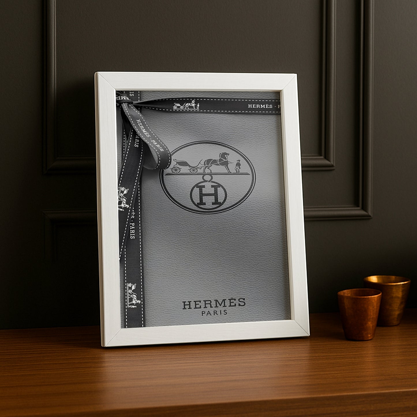 Cadre photo Hermès - Boite grise