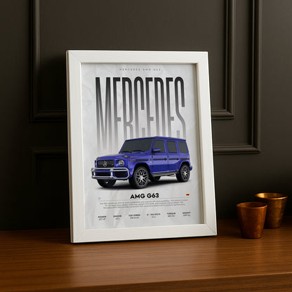 Cadre photo Mercedes AMG 63 bleu