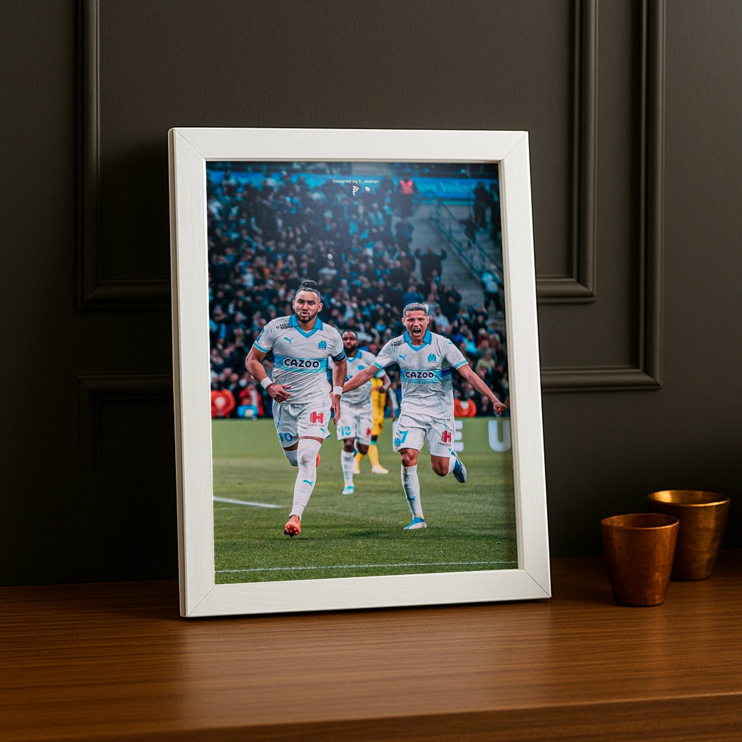 Poster encadrée Olympique de Marseille - Dimitri Payet Célébration