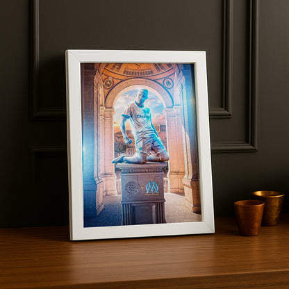 Poster encadrée Olympique de Marseille - Statue