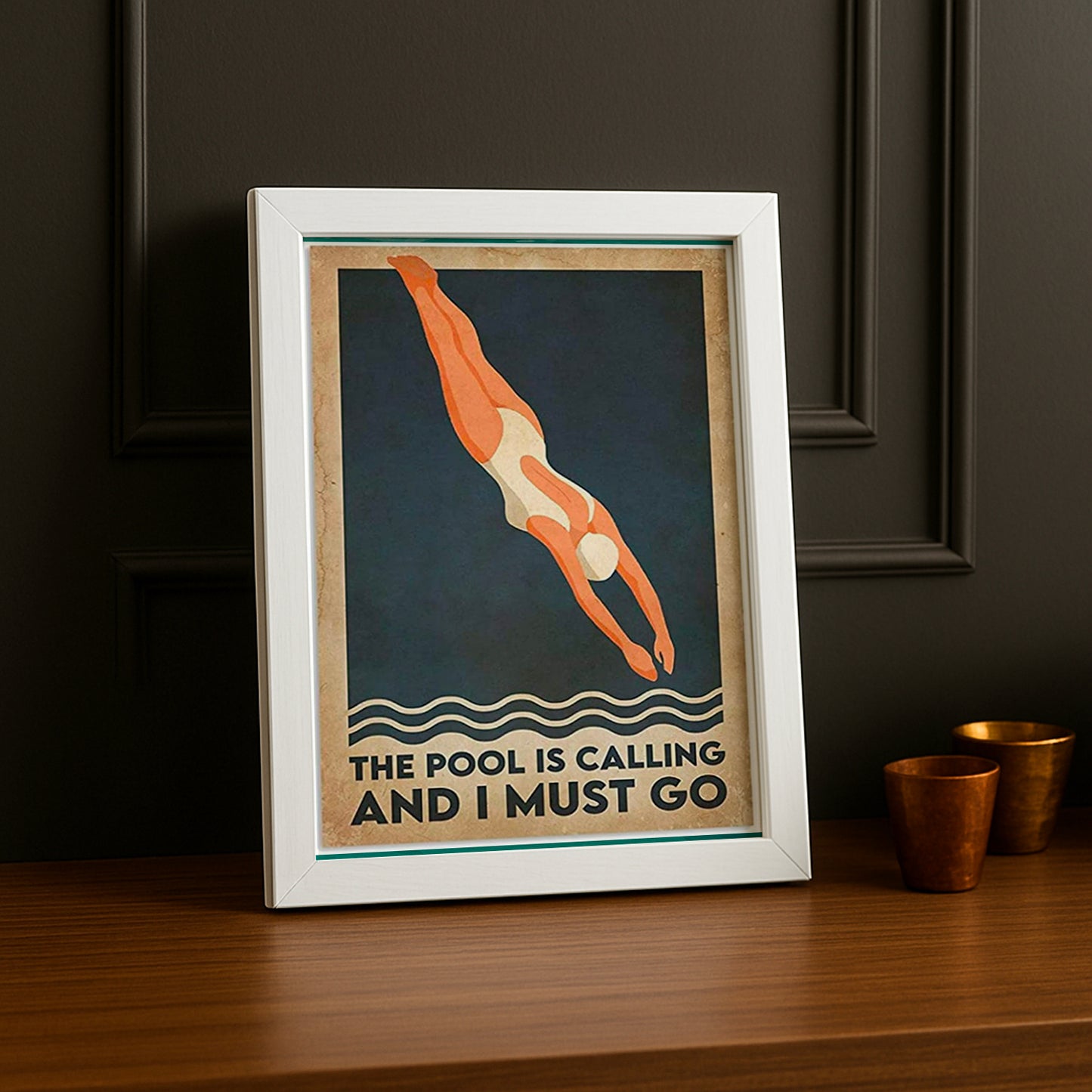 Cadre Photo Natation - The Pool Is Calling