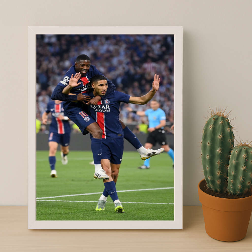 Cadre photo Ousmane Dembélé x Achraf Hakimi PSG