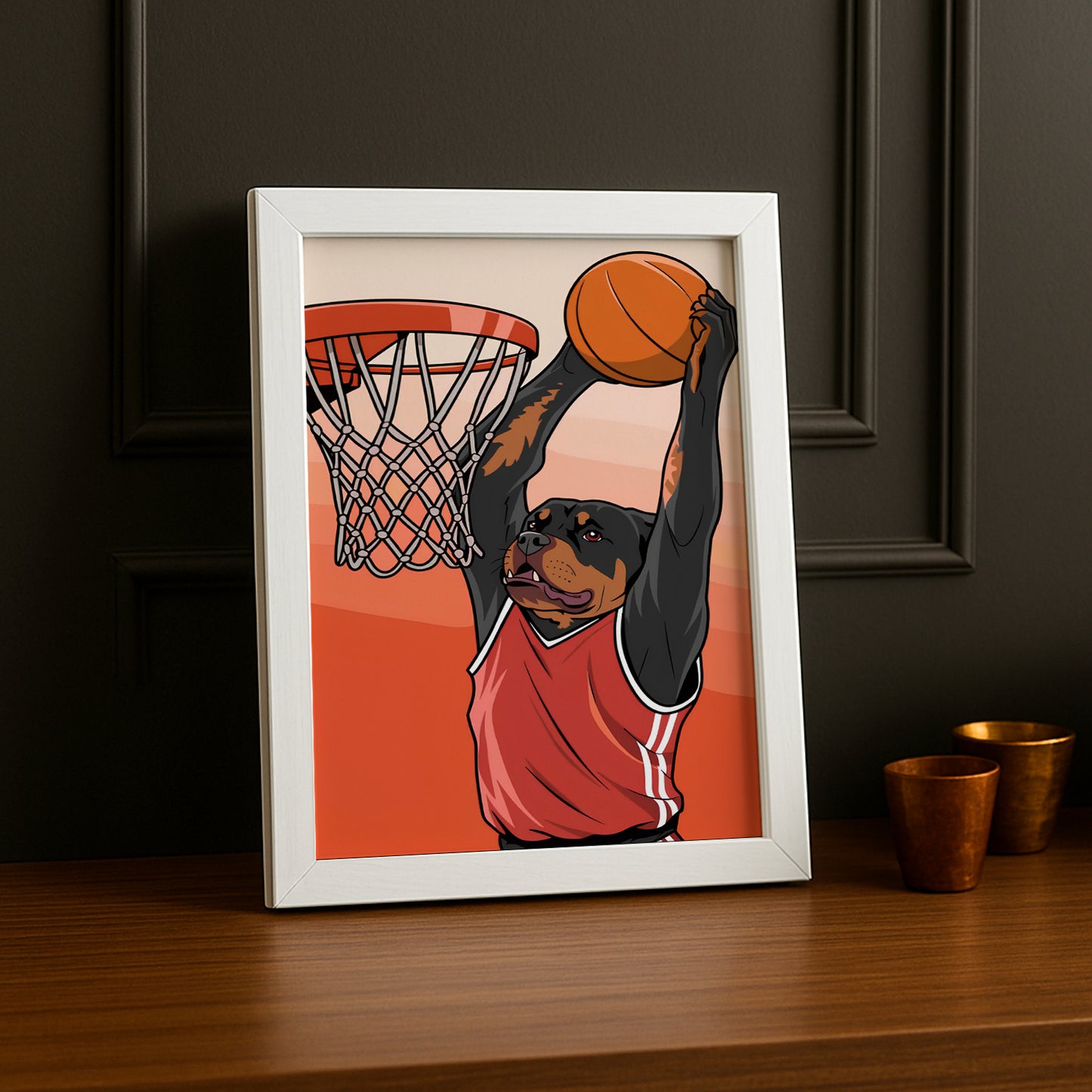 Cadre photo Chien Dunk Basket-Ball