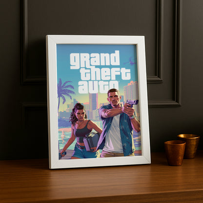 Poster Grand Theft Auto VI - Jason et Lucia