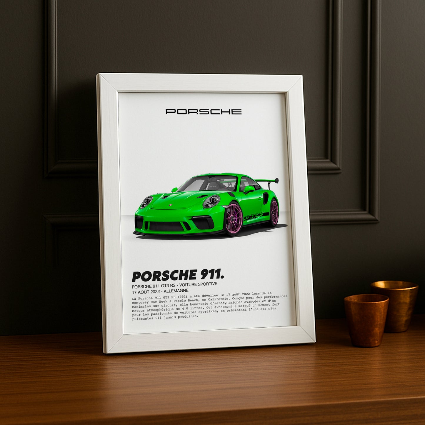 Cadre photo Porsche 911 GT3 RS Vert