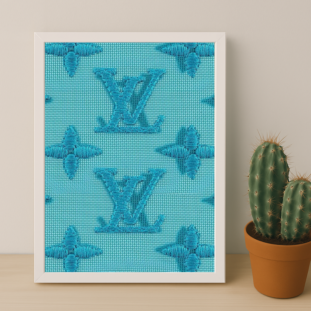 Cadre photo Louis Vuitton couture bleu ciel