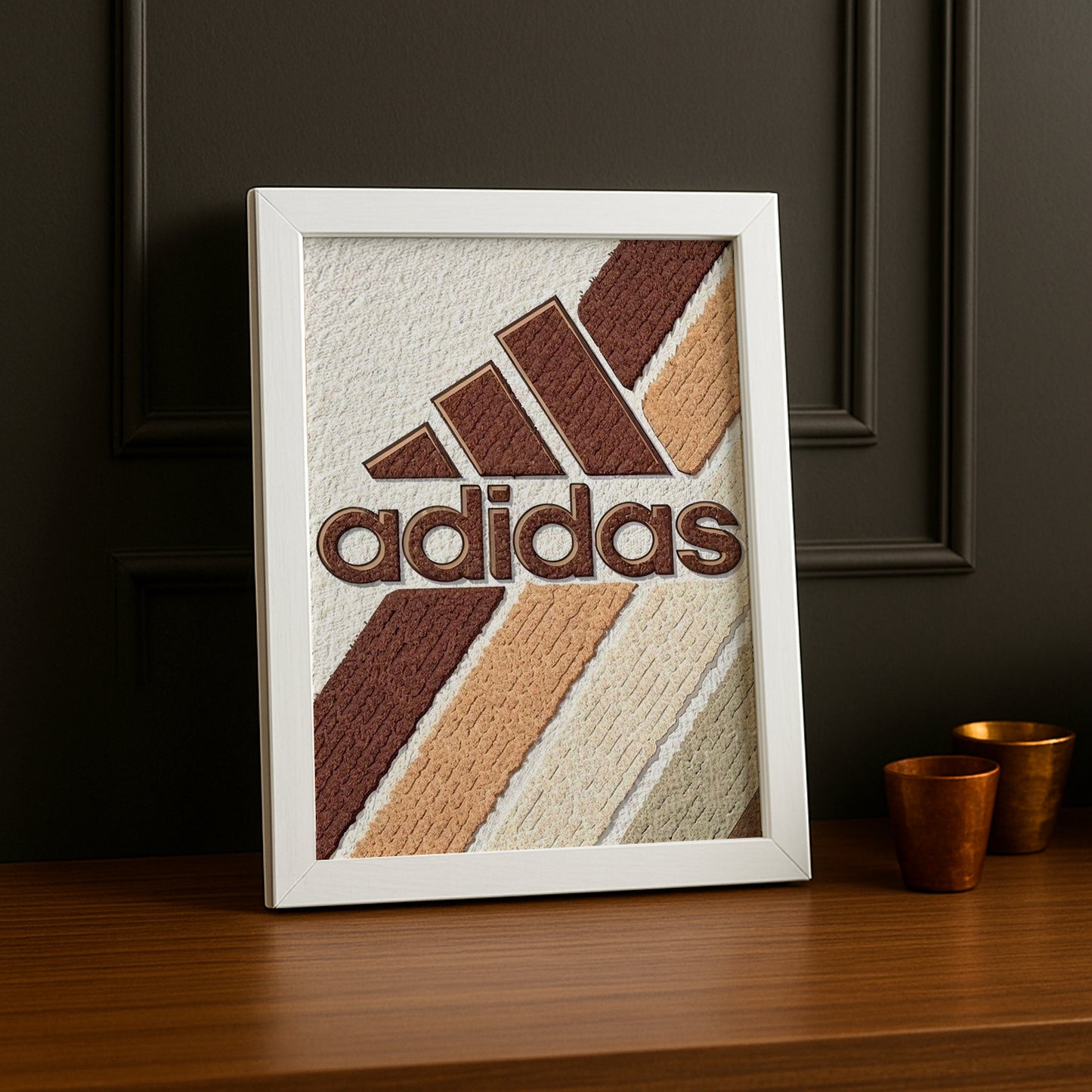 Cadre photo Adidas - Aesthetic Beige Logo