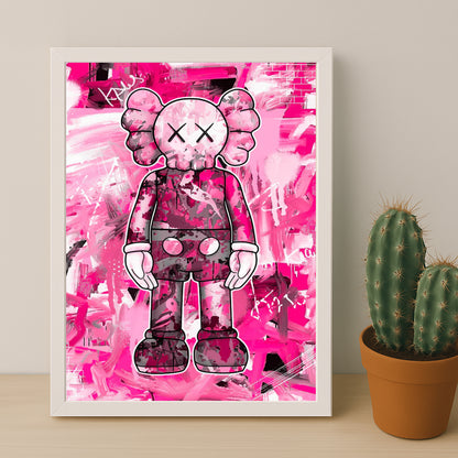 Cadre photo Kaws - Graffiti Rose