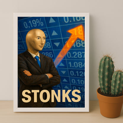 Cadre photo Motivation - Stonks meme