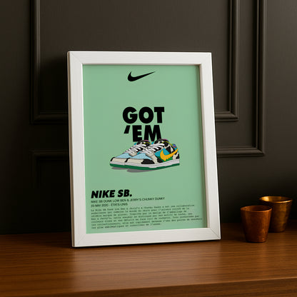 Cadre photo Nike SB Dunk Low Ben & Jerry's Chunky Dunky