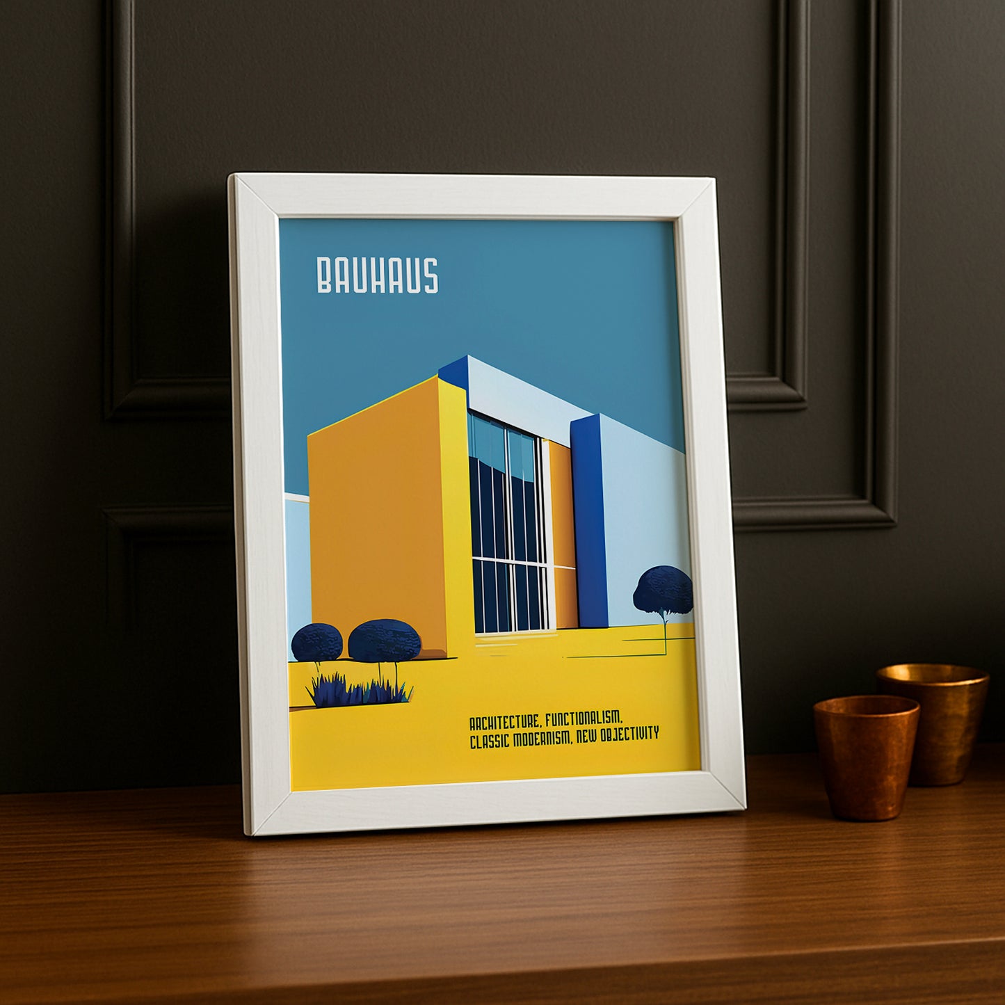 Cadre photo Bauhaus Architecture jaune