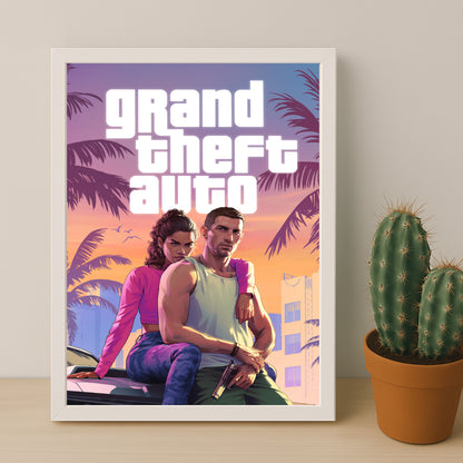 Poster Grand Theft Auto VI - Jason & Lucia