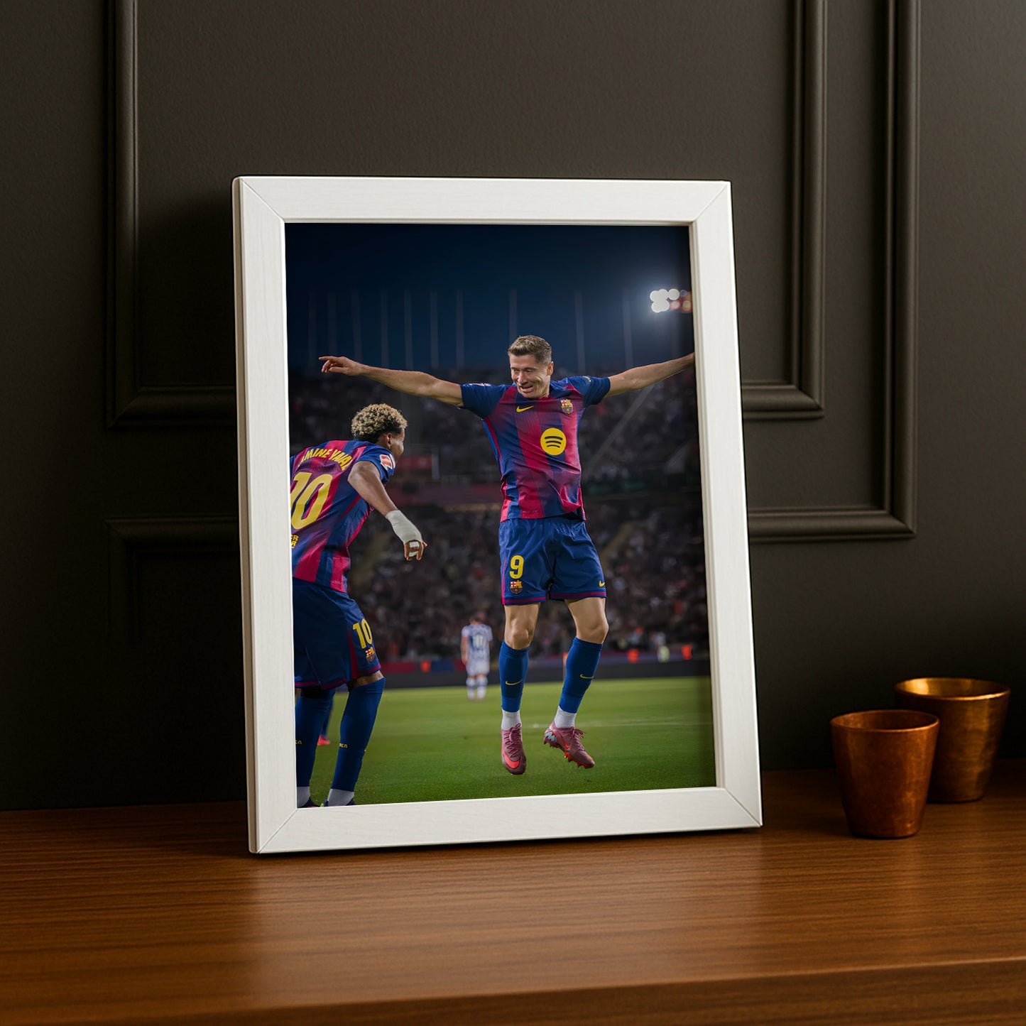 Poster encadrée FC Barcelone - Lewandowski x Yamal