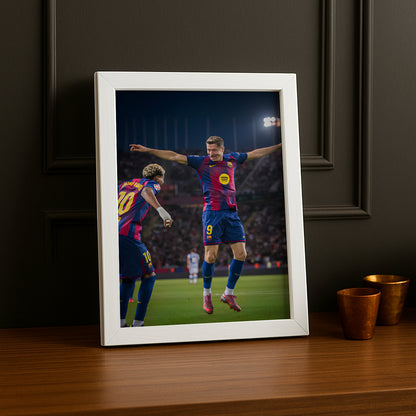Poster encadrée FC Barcelone - Lewandowski x Yamal