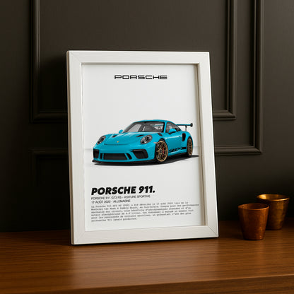 Cadre photo Porsche 911 GT3 RS Bleu