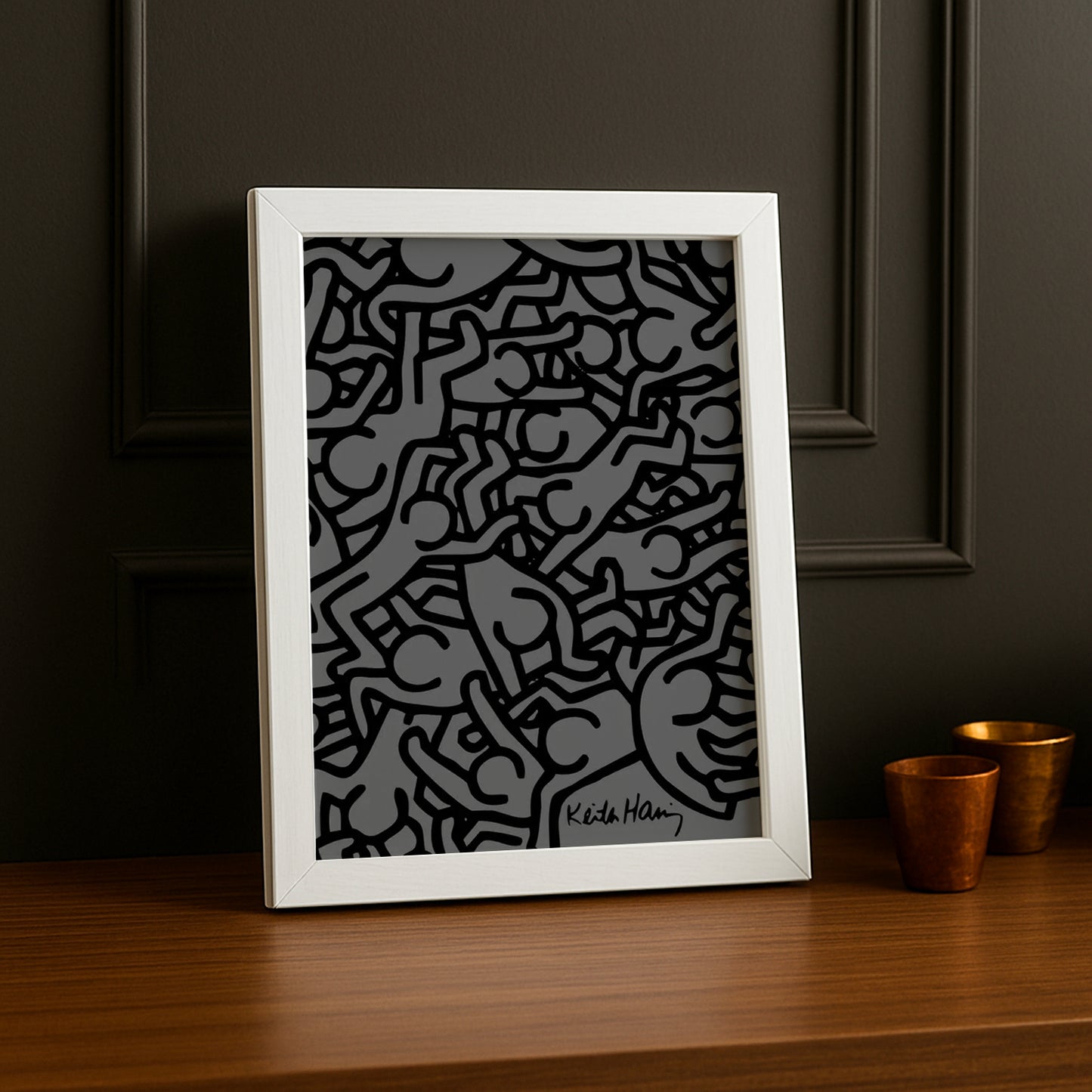 Cadre Photo Keith Haring - Grey Aesthetic