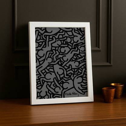 Cadre Photo Keith Haring - Grey Aesthetic
