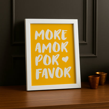 Cadre photo Citation - More Amor Por Favor Yellow
