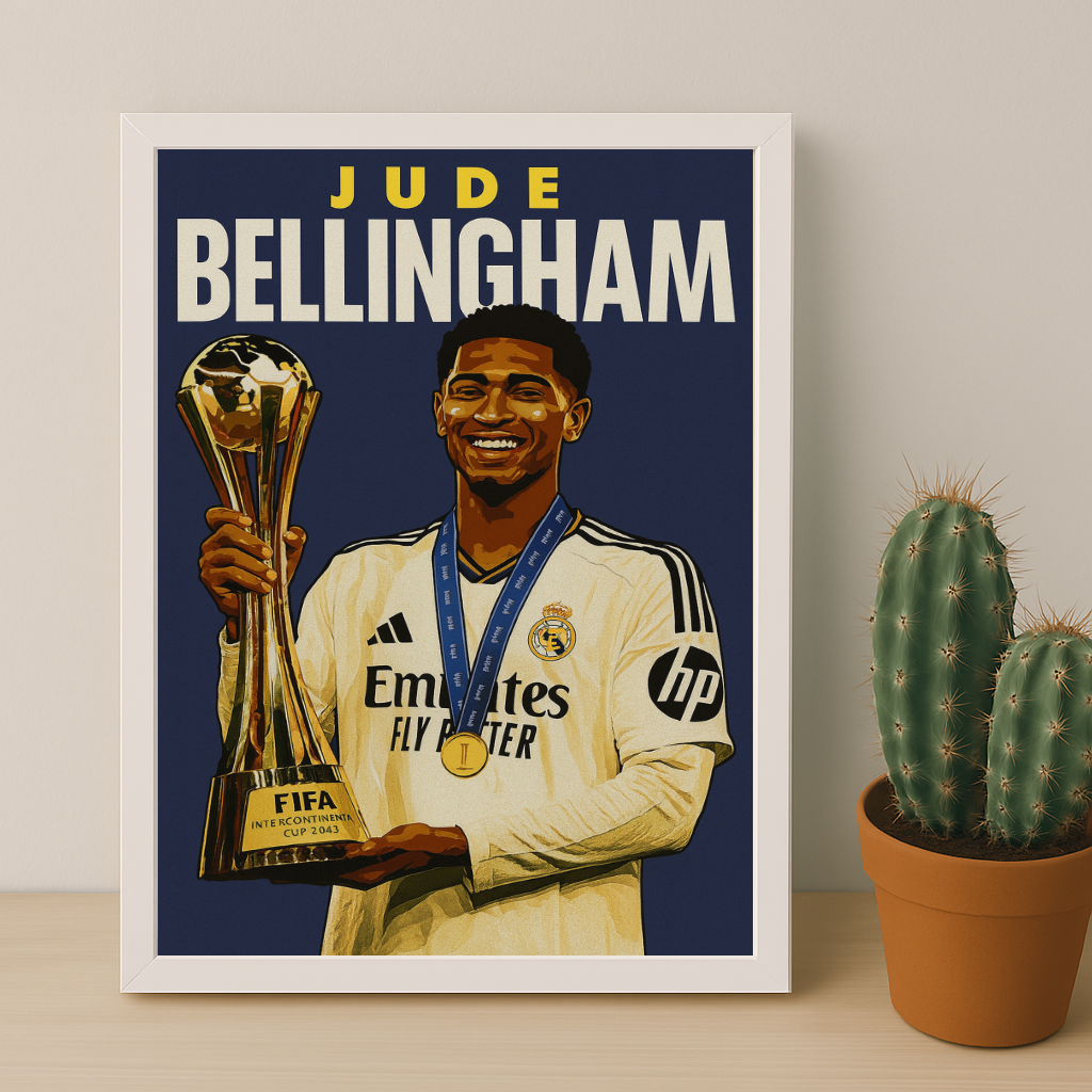 Cadre Photo Jude Bellingham Real Madrid – Affiche HD Encadrée Papier Premium