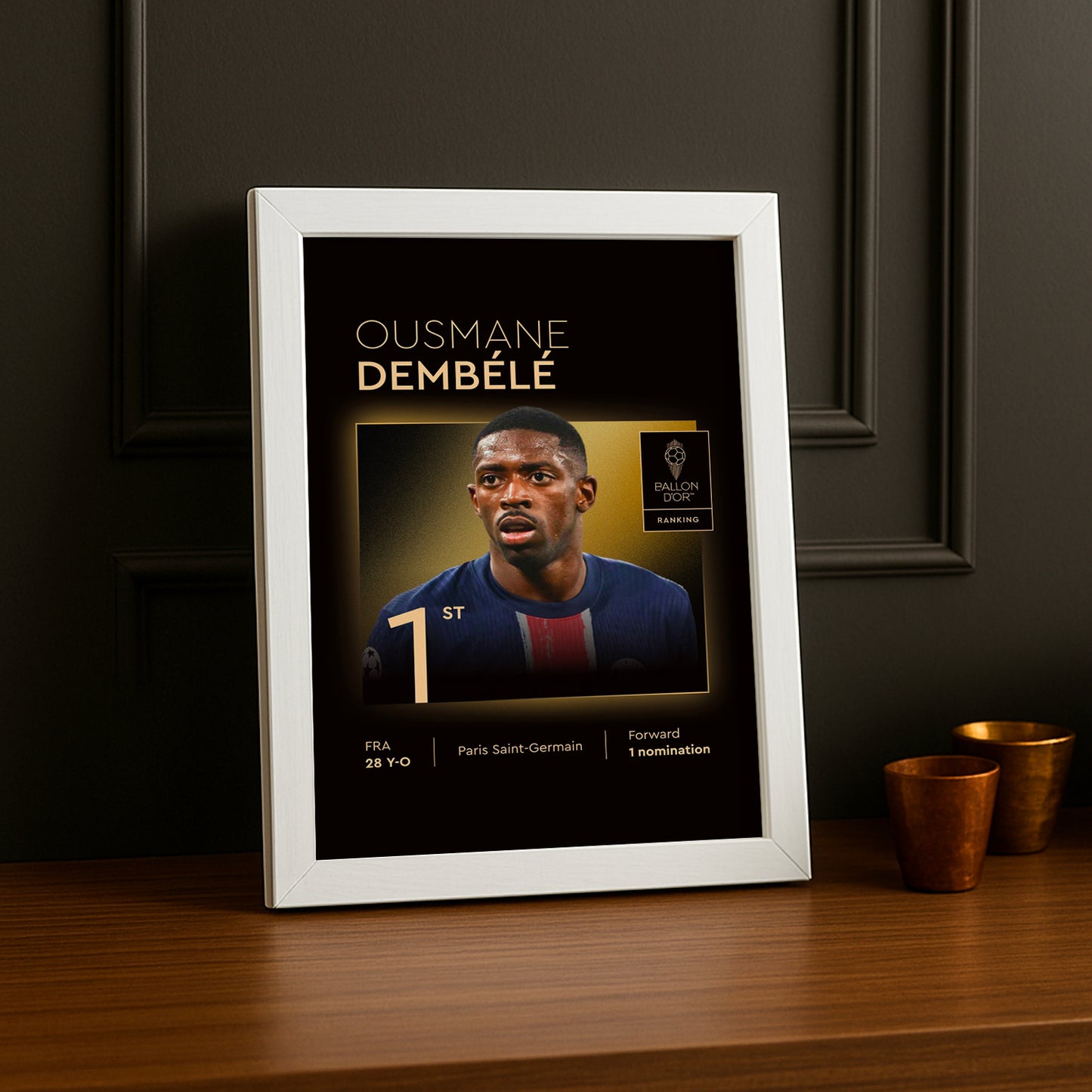 Poster Ousmane Dembélé Gagnant du Ballon d'Or 2025