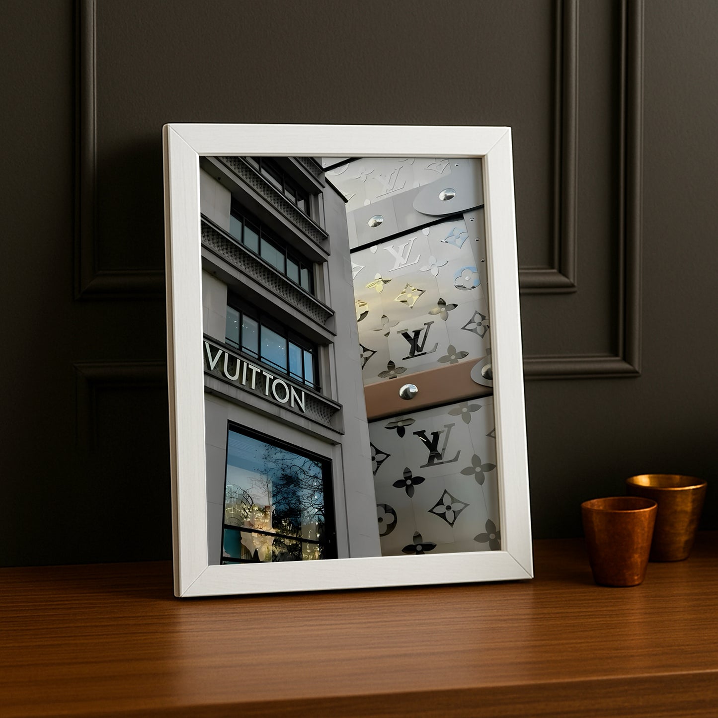 Cadre photo Louis Vuitton devanture en verre