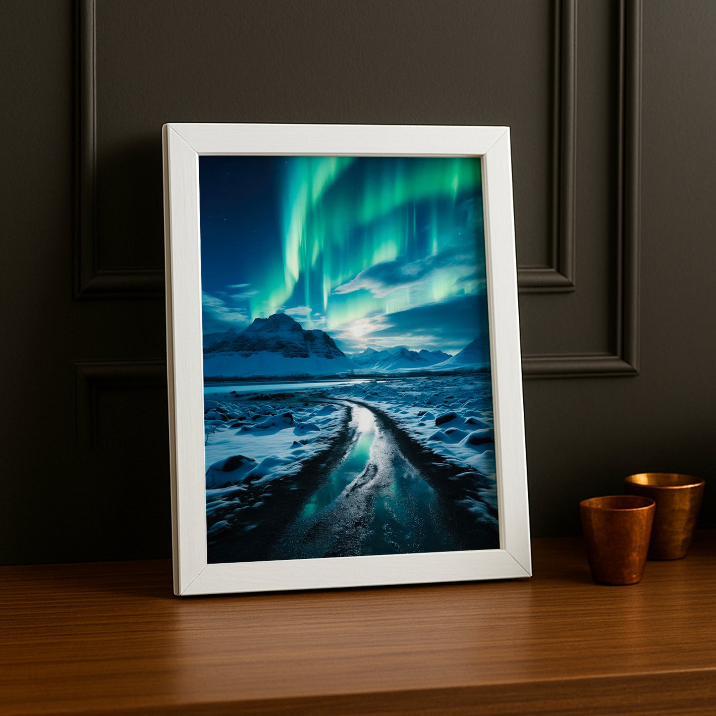 Poster Photo Naturel - Aurore Boréale Vert