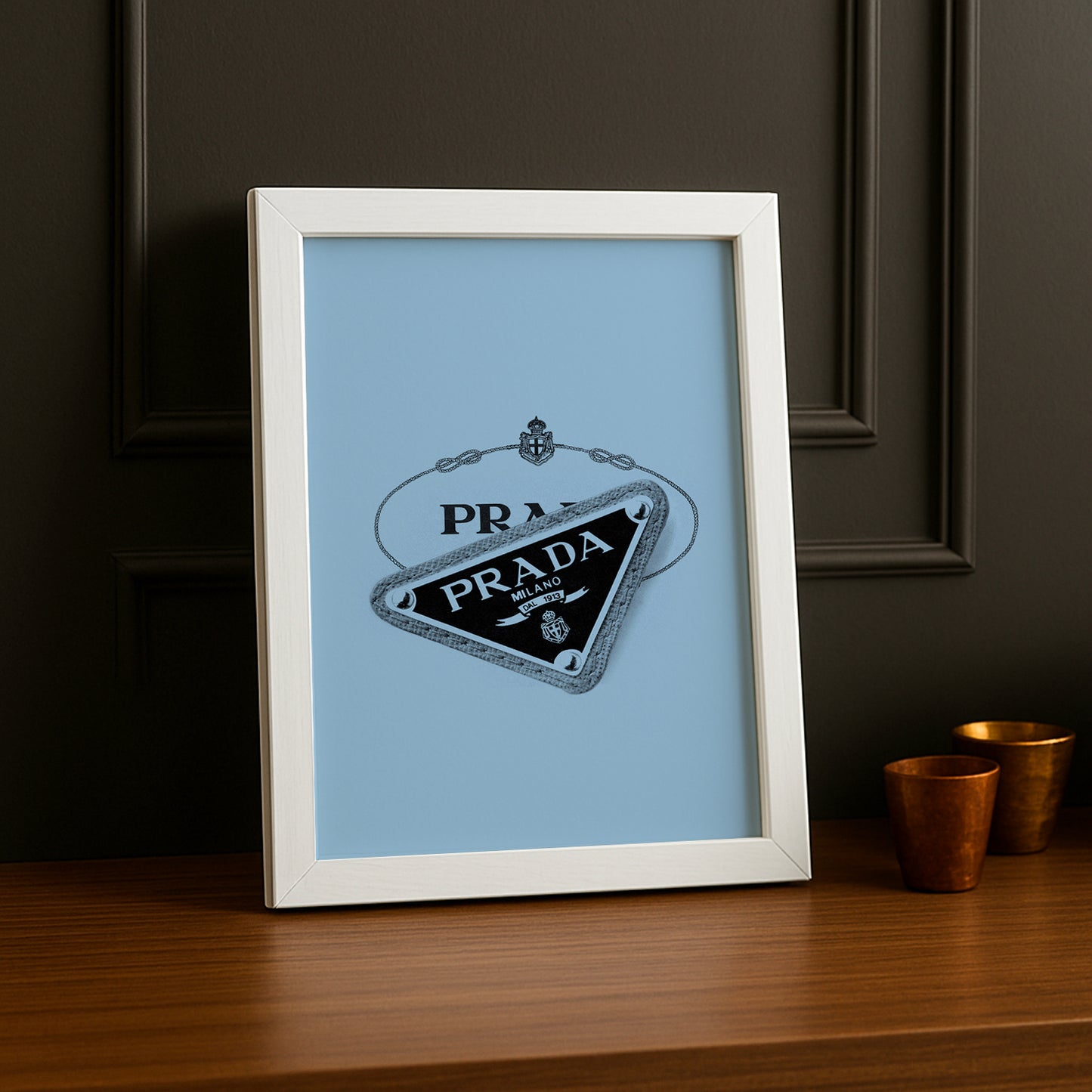 Cadre Photo Prada - Badge Bleu Ciel