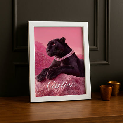 Cadre photo Cartier - Panthère noir x rose