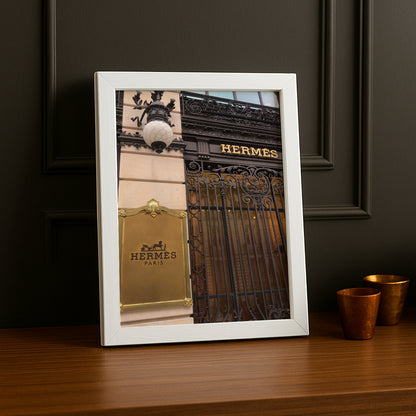 Cadre photo Hermès - Plaque dorée