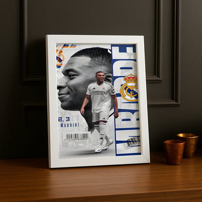 Poster encadrée Real Madrid - Kylian Mbappé