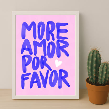Cadre photo Citation - More Amor Por Favor Purple