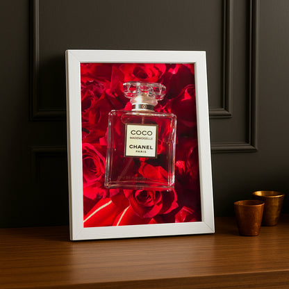 Cadre photo Chanel - Coco Red Flowers