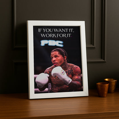 Cadre Photo Boxe - Gervonta Davis "If You Want It, Work For It"