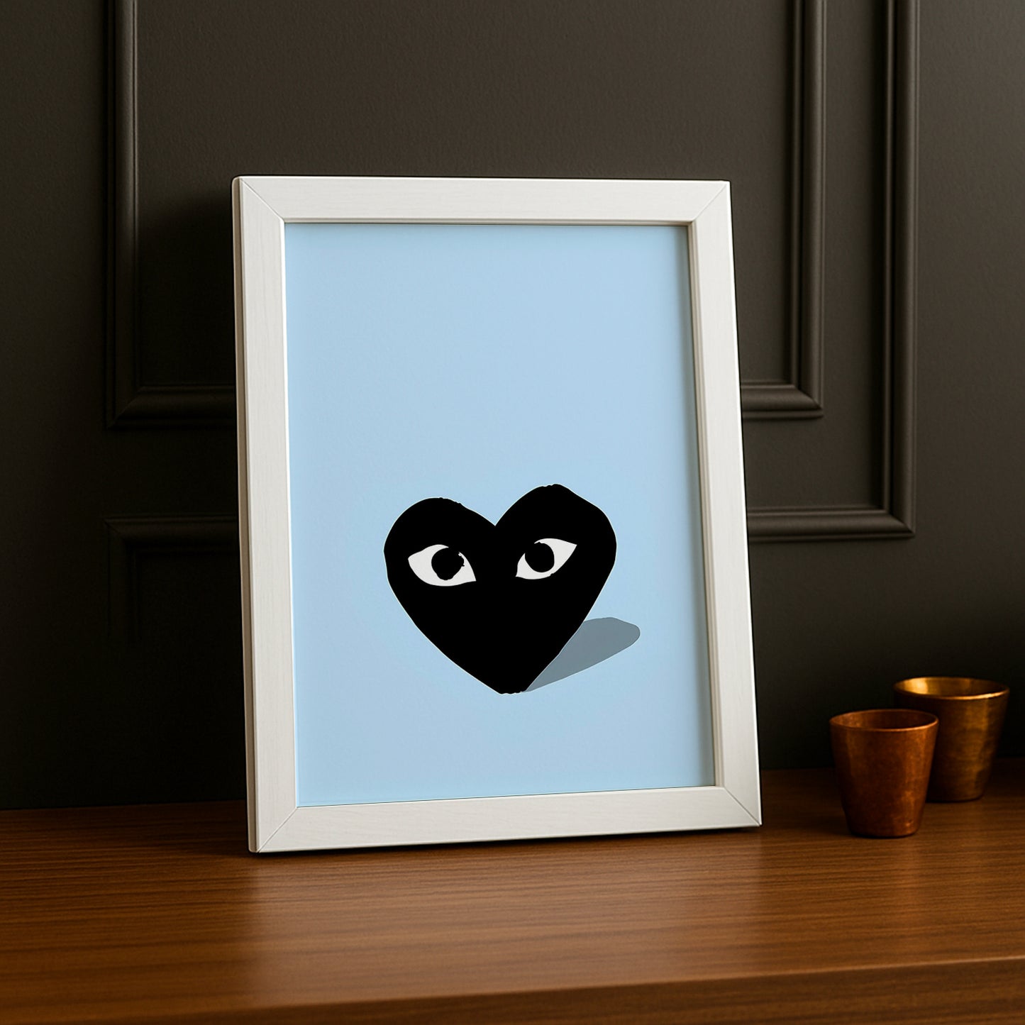 Schwarzer Herz-Fotorahmen von Comme Des Garçons 