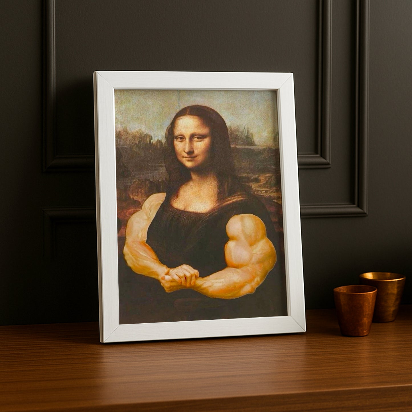 Cadre Photo Musculation - Mona Lisa Posing