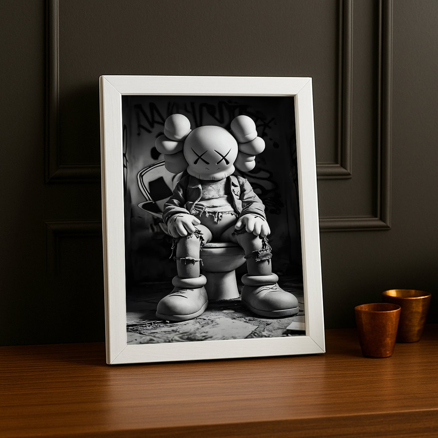 Cadre photo Kaws - Toilette