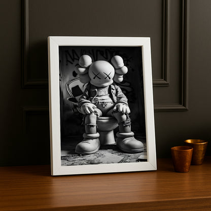 Cadre photo Kaws - Toilette